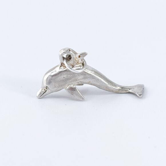 Vintage Sterling Silver 925 Dolphin Charm Pendant - Picture 2 of 10